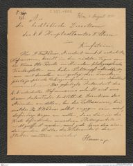 k.k. naturhistorisches Hofmuseum, Intendanzakten 1885-1896 (Hauer), Aktenzahl Z.373/1888, Seite 1